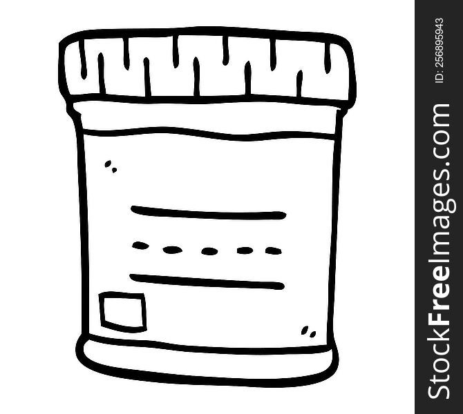 Line Drawing Cartoon Medical Sample Jar