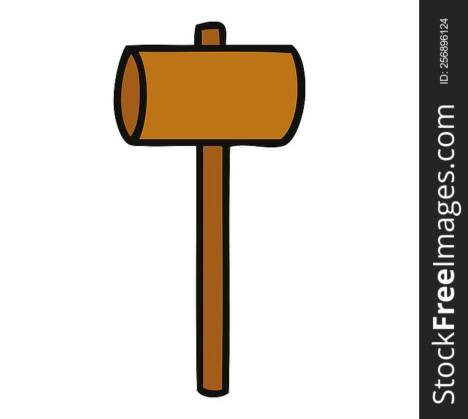 hand drawn cartoon doodle of a mallet