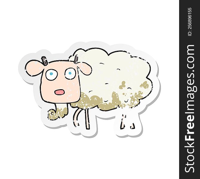 retro distressed sticker of a cartoon muddy goat