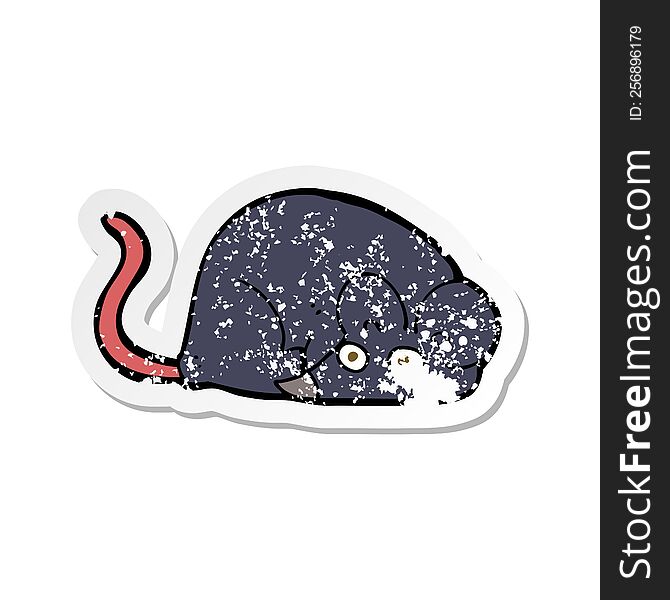 retro distressed sticker of a cartoon white mouse