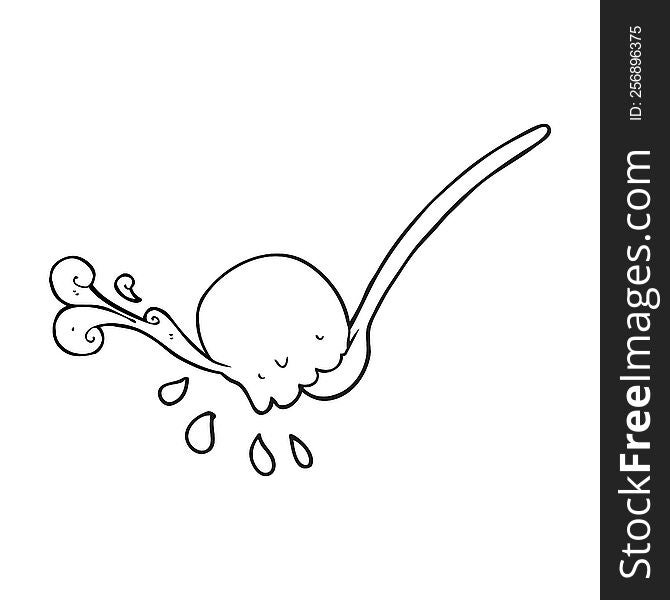 black and white cartoon scoop of icecream