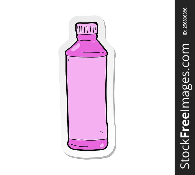 sticker of a cartoon pink bottle