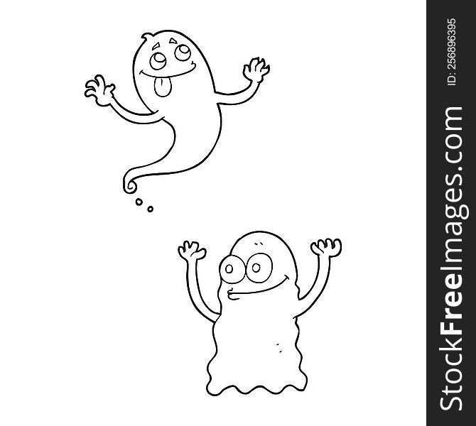 Black And White Cartoon Ghosts