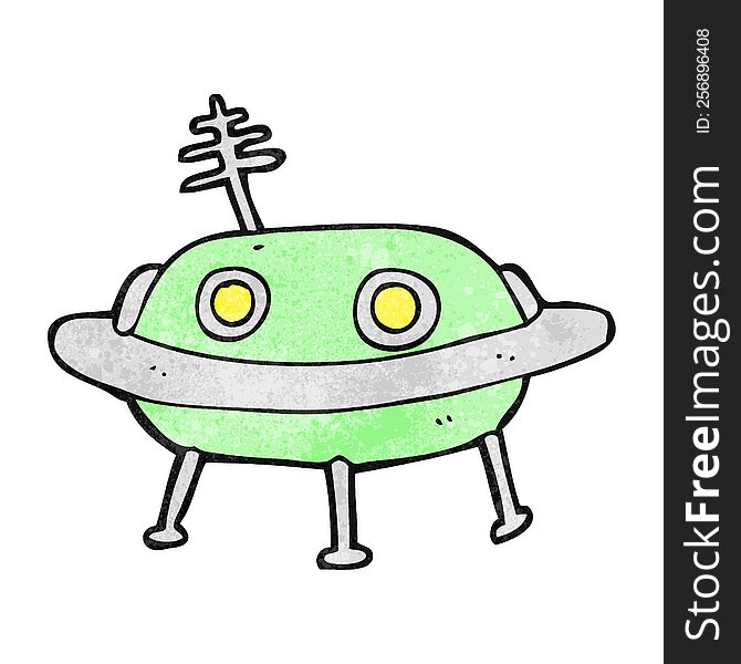 Textured Cartoon Alien Spaceship