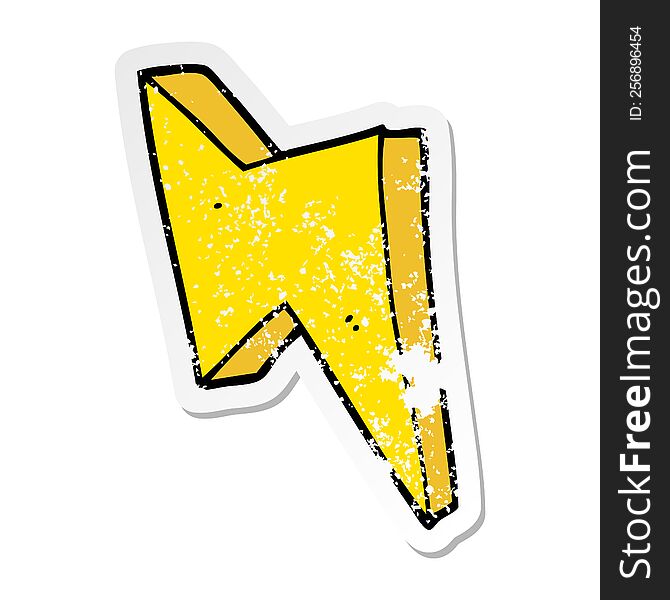 distressed sticker of a cartoon lightning