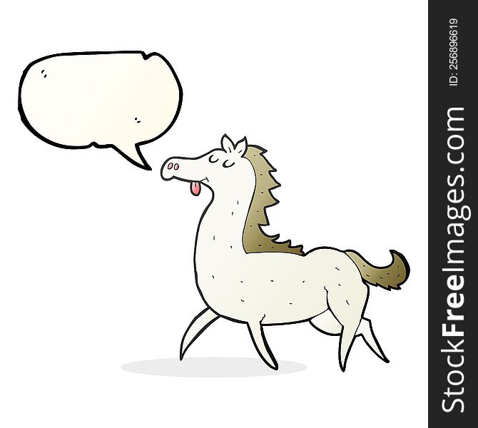 Speech Bubble Cartoon Horse