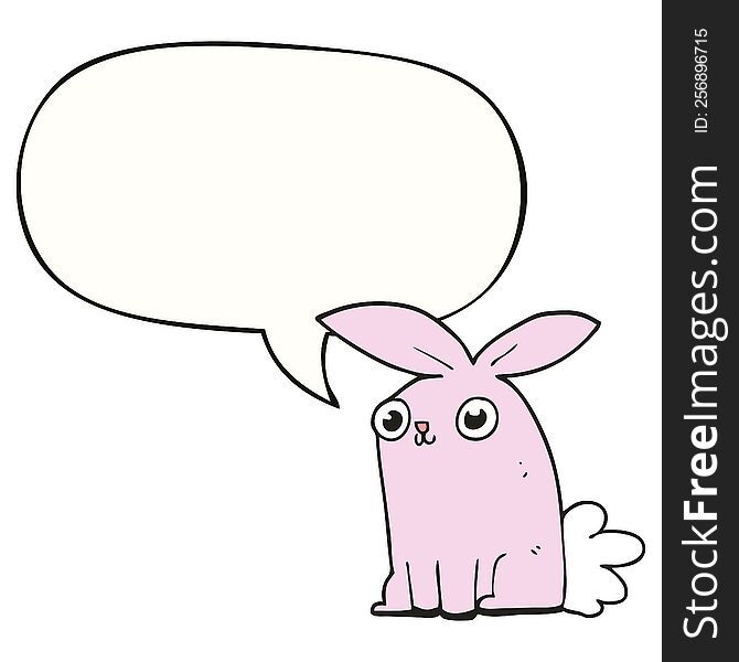Cartoon Bunny Rabbit And Speech Bubble