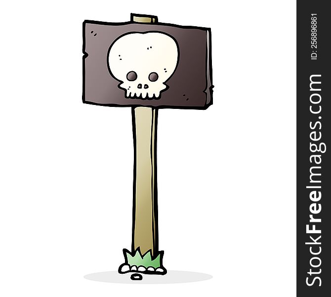 cartoon spooky sign post