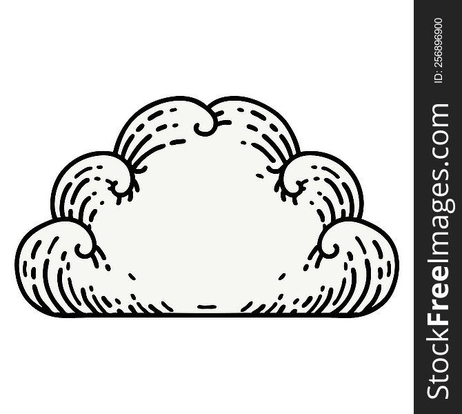 tattoo in traditional style of a cloud. tattoo in traditional style of a cloud