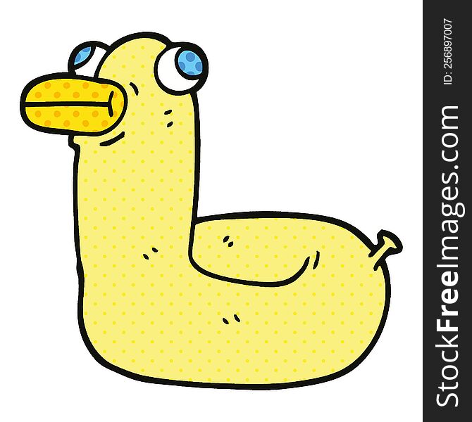comic book style cartoon yellow ring duck