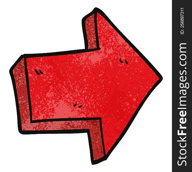 Cartoon Doodle Red Arrow