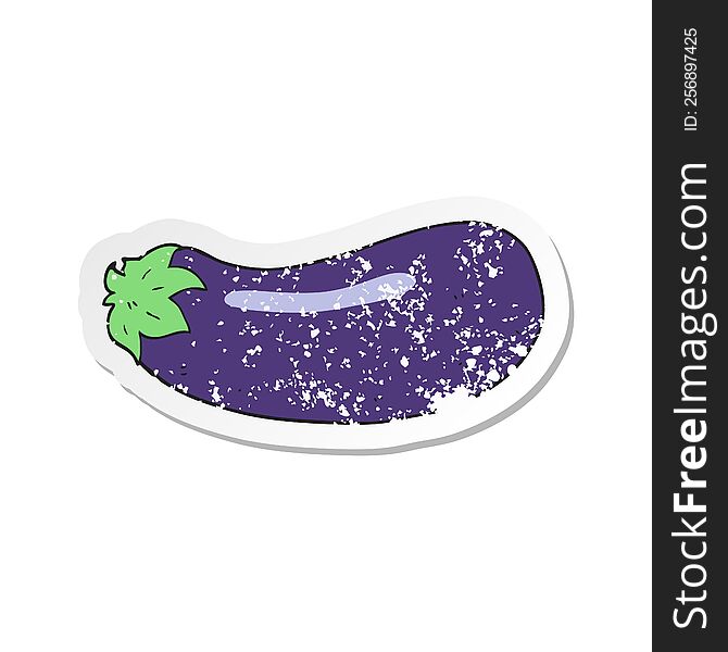 retro distressed sticker of a cartoon eggplant