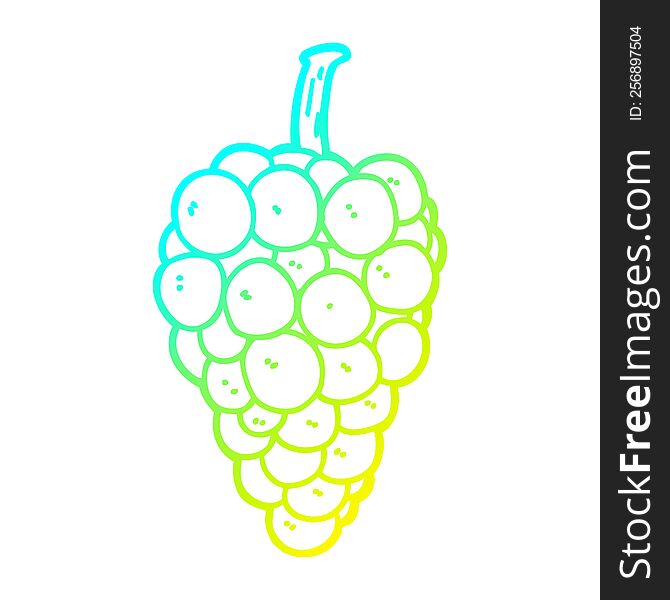 Cold Gradient Line Drawing Cartoon Grapes
