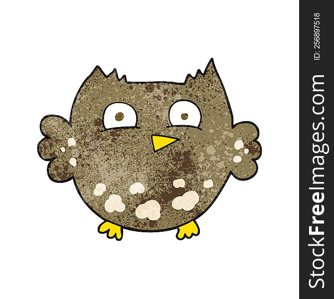 Textured Cartoon Little Owl