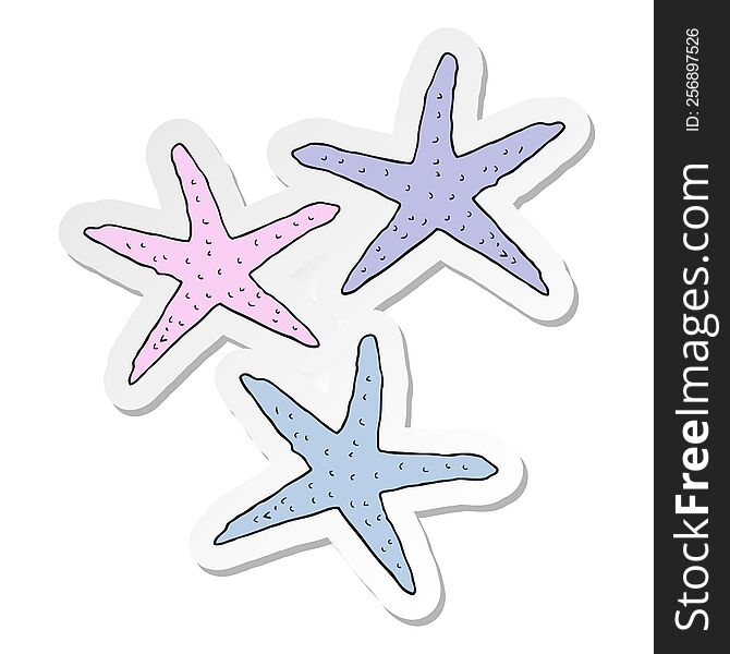 sticker of a cartoon starfish