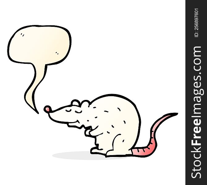 cartoon rat with speech bubble