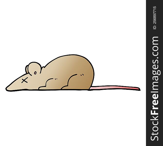 Vector Gradient Illustration Cartoon Dead Rat