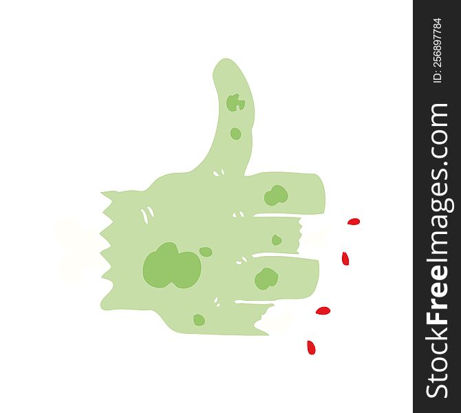 Flat Color Illustration Of A Cartoon Zombie Hand