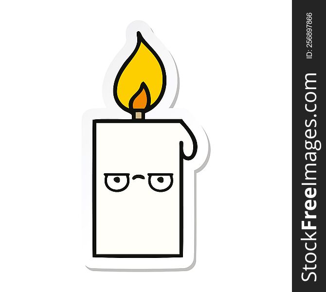 Sticker Of A Cute Cartoon Lit Candle