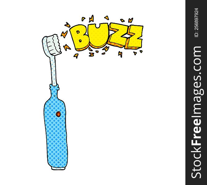 freehand drawn cartoon electric tooth brush