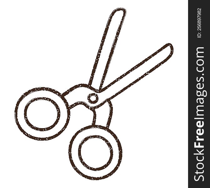 Scissors Charcoal Drawing