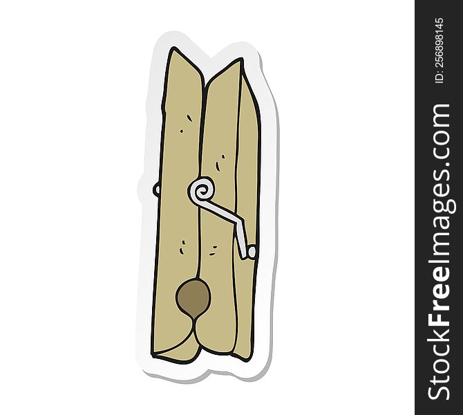 sticker of a cartoon wooden peg