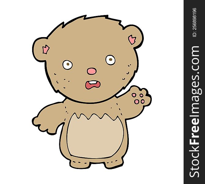Cartoon Worried Teddy Bear