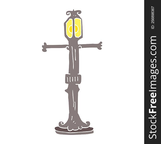 flat color illustration of street lamp. flat color illustration of street lamp