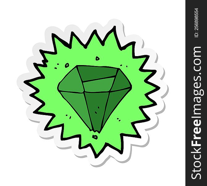 Sticker Of A Cartoon Emerald