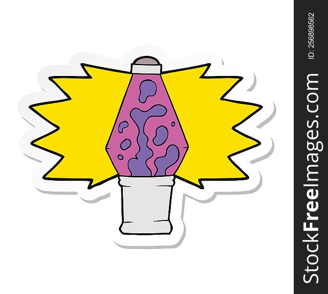 Sticker Of A Cartoon Lava Lamp