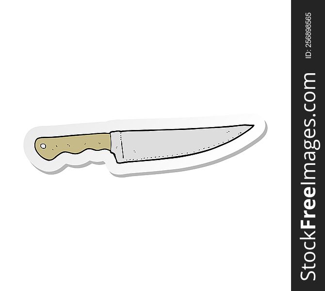 sticker of a cartoon kitchen knife