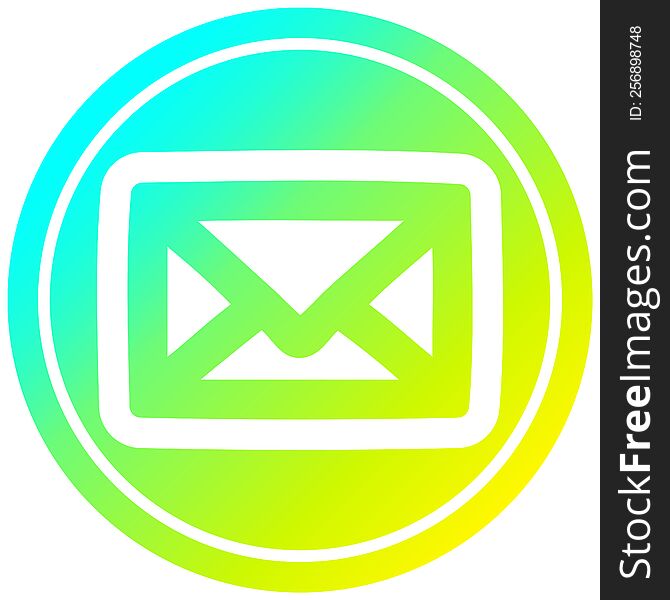 envelope letter circular icon with cool gradient finish. envelope letter circular icon with cool gradient finish
