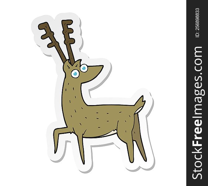 sticker of a cartoon stag