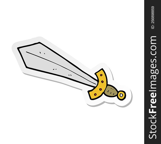 Sticker Of A Cartoon Sword