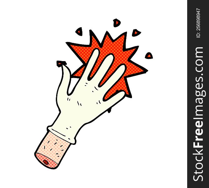 cartoon snapping rubber glove symbol. cartoon snapping rubber glove symbol