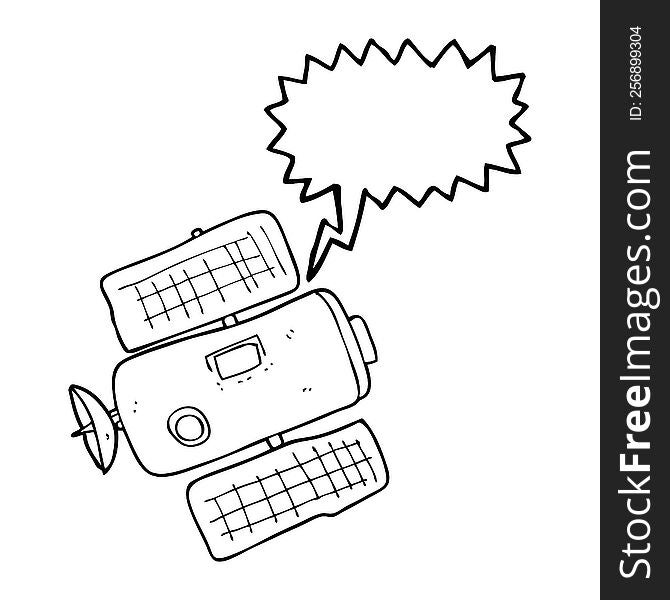 freehand drawn speech bubble cartoon space station