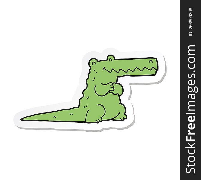 sticker of a cartoon crocodile