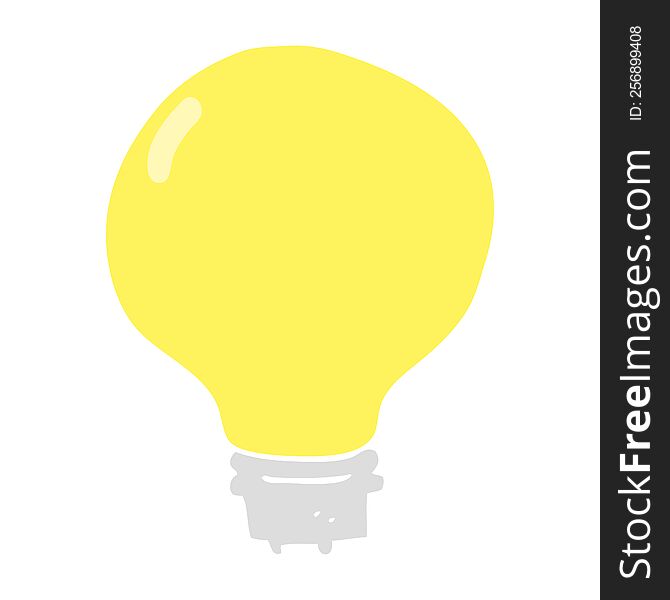 flat color illustration of a cartoon light bulb