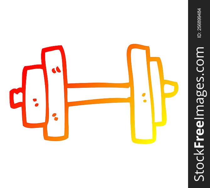 warm gradient line drawing of a cartoon gym weights