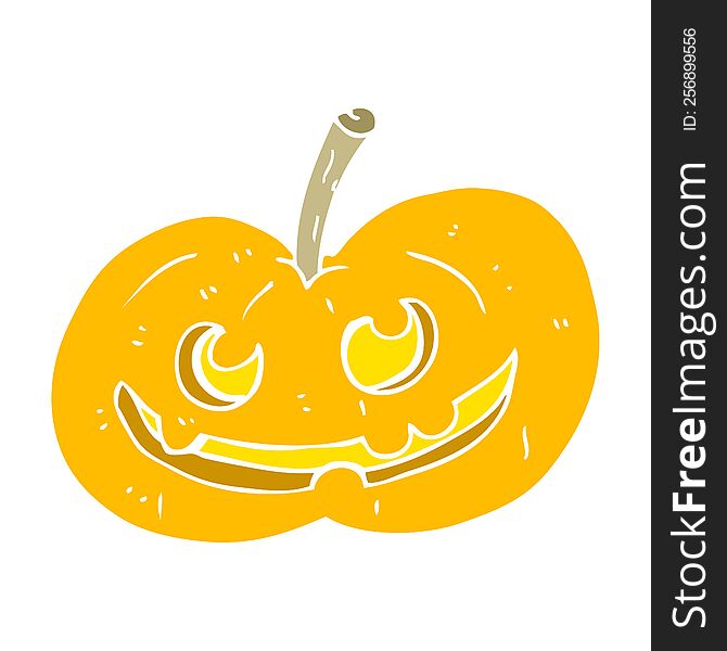flat color illustration of halloween pumpkin. flat color illustration of halloween pumpkin