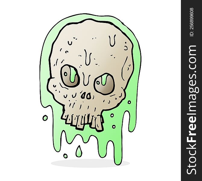 cartoon slimy skull