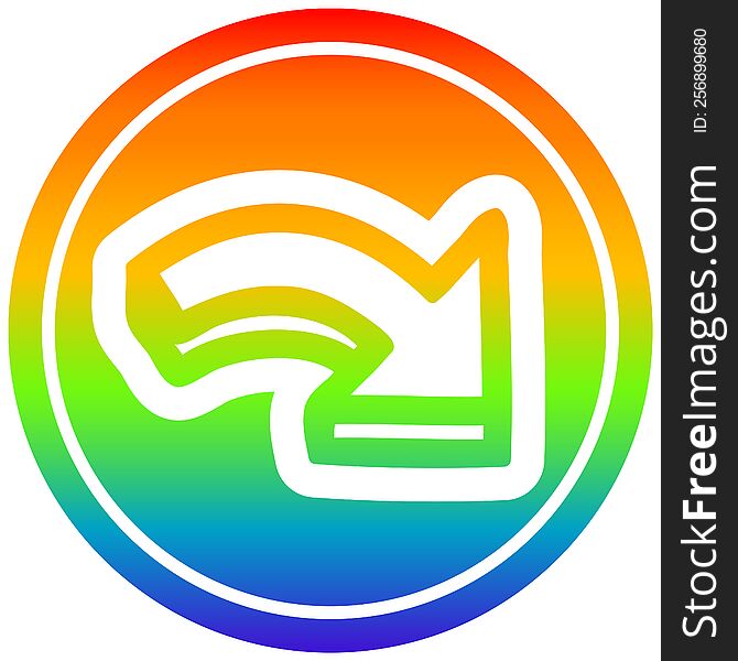 Direction Arrow Circular In Rainbow Spectrum