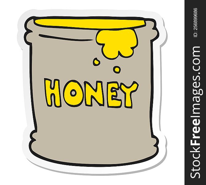 sticker of a cartoon honey pot