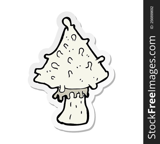 Sticker Of A Cartoon Mushroom