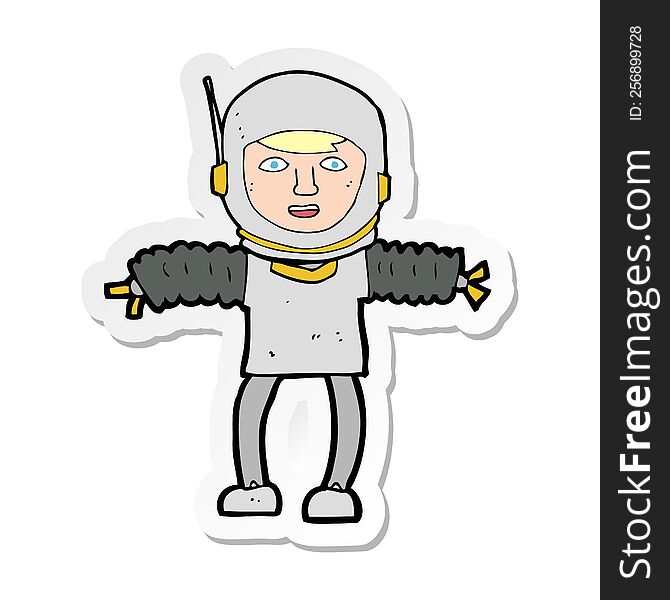 Sticker Of A Cartoon Astronaught