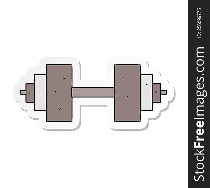 Sticker Of A Cartoon Dumbbell