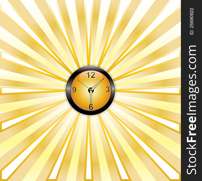 Nice yellow clock whit rays