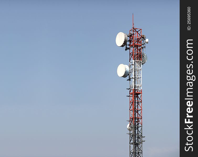 A variety of antennas for mobile devices on steel construction