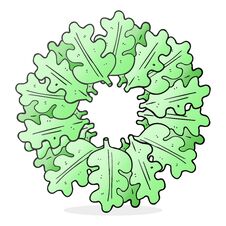 Free Cartoon Oak Leaves In A Ring Stock Photo - 256905240