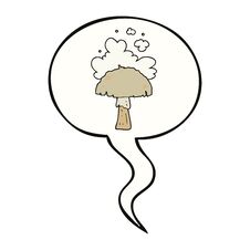 Free Cartoon Mushroom And Spore Cloud And Speech Bubble Royalty Free Stock Image - 256906496